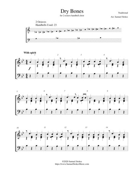 Dry Bones Dem Bones Them Bones For 2 Octave Handbell Choir Sheet Music