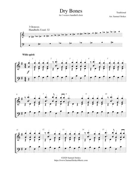 Dry Bones Dem Bones Them Bones For 3 Octave Handbell Choir Sheet Music