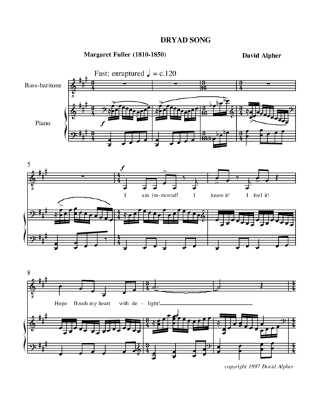 Dryad Song Sheet Music