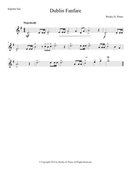 Free Sheet Music Dublin Fanfare Saxophone Quintet