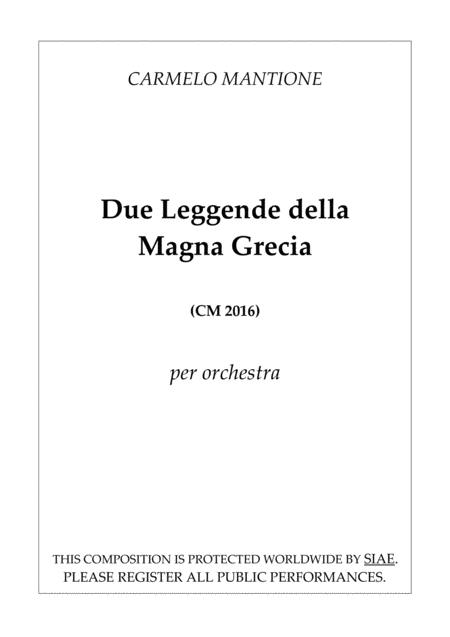 Due Leggende Della Magna Grecia Cm 2016 Complete Parts Sheet Music