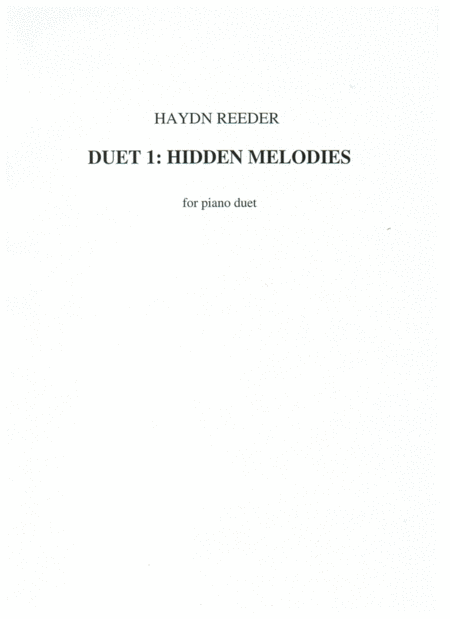 Duet 1 Hidden Melodies For Piano Four Hands Sheet Music