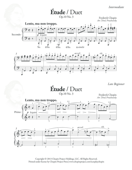 Duet Etude Op 10 No 3 Sheet Music