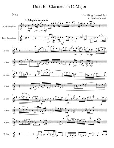 Duet For Clarinets In C Major Sheet Music