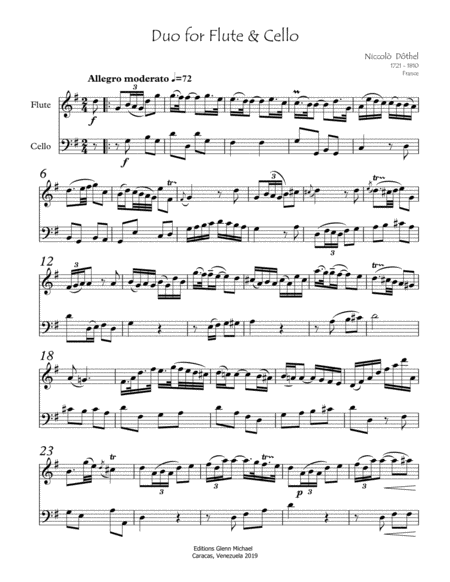 Duet For Flute Cello Sheet Music