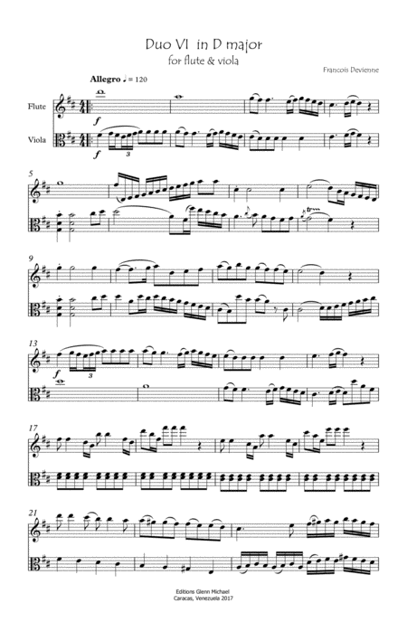 Duet For Flute Viola 6 Sheet Music