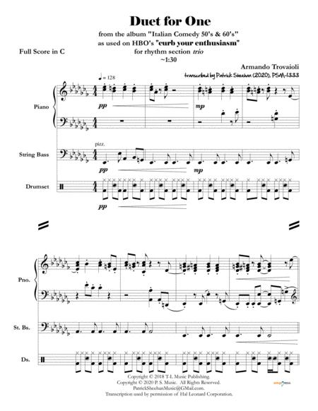 Duet For One From Curb Your Enthusiasm Full Score Set Of Parts Sheet Music