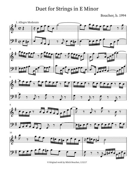 Duet For Strings In E Minor Sheet Music