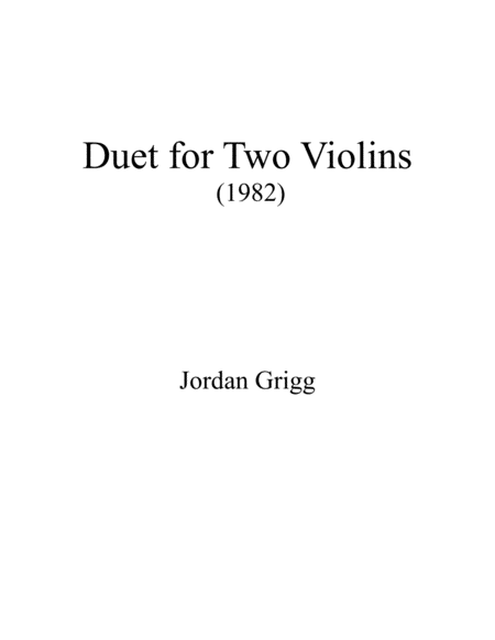 Free Sheet Music Duet For Two Violins 1982