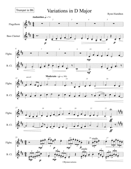 Free Sheet Music Duet In D Major