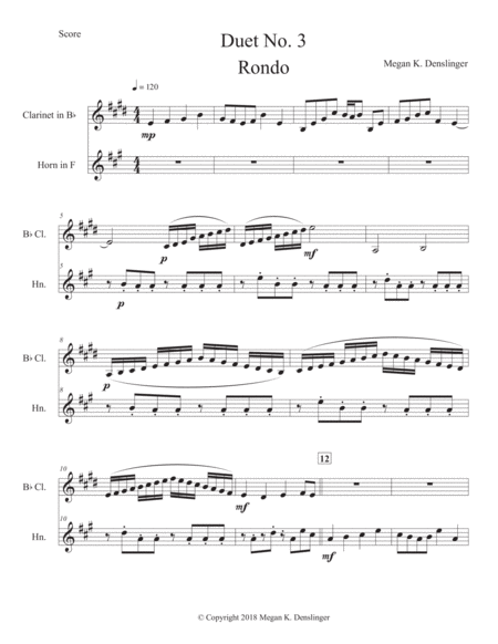 Duet No 3 Rondo Sheet Music