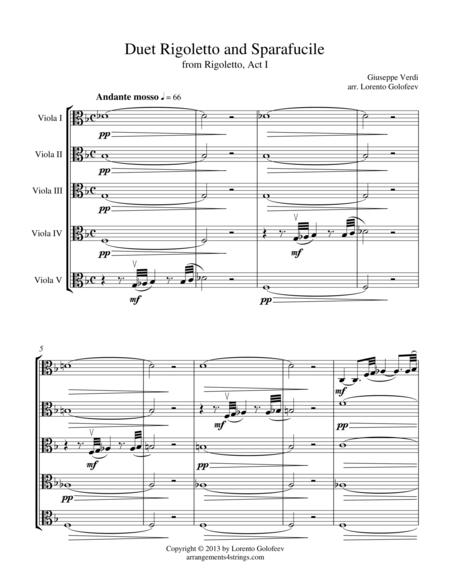 Duet Rigoletto And Sparafucile From Rigoletto Sheet Music