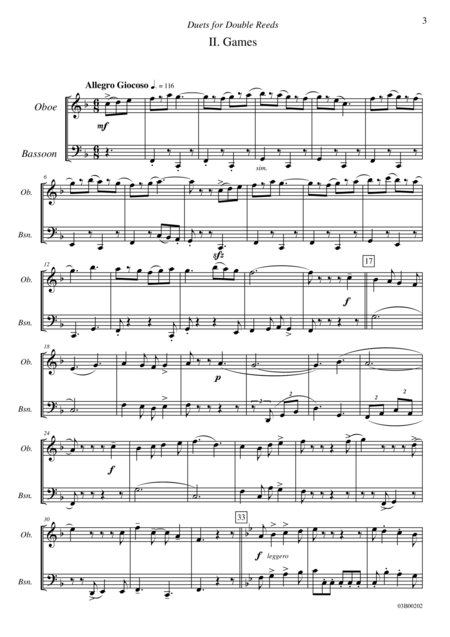 Free Sheet Music Duets For Double Reeds Op 3b 5 Mini Duets For Oboe And Bassoon Ii Games