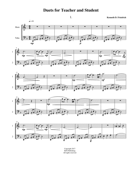 Free Sheet Music Duets For Teacher And Student Horn Tuba Version