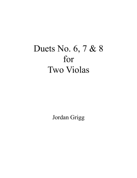 Duets No 6 7 And 8 For Two Violas Sheet Music