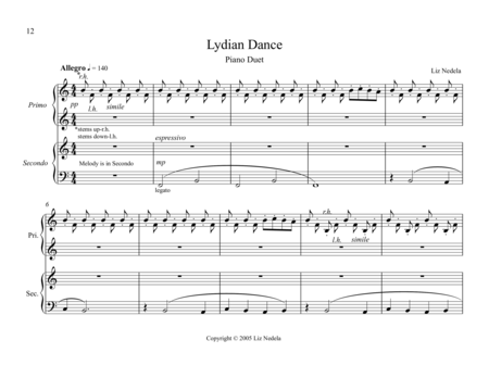 Duets On The Mode 4 Lydian Dance Sheet Music