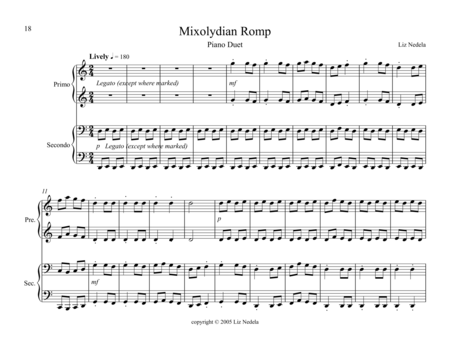 Duets On The Mode 5 Mixolydian Romp Sheet Music