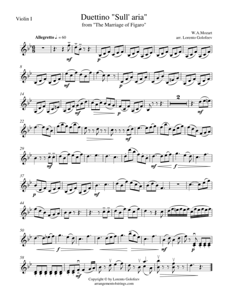 Free Sheet Music Duettino Sull Aria