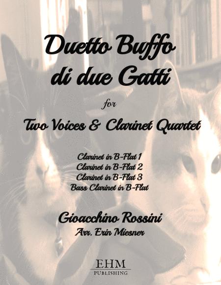 Duetto Buffo Di Due Gatti For Two Voices And Clarinet Quartet Sheet Music