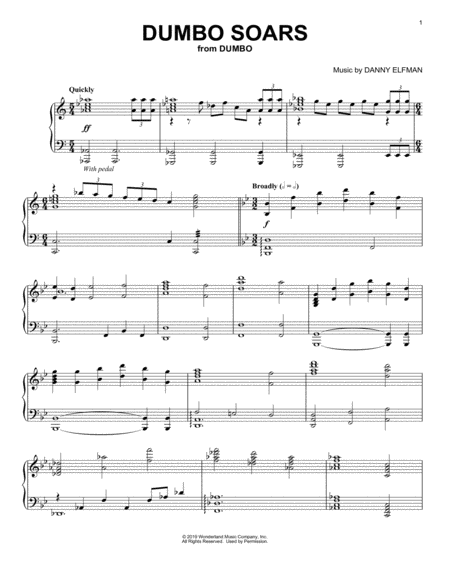Free Sheet Music Dumbo Soars From The Motion Picture Dumbo