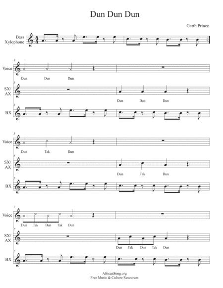 Dun Dun Dun Elementary Classroom Drumming Exercise Sheet Music