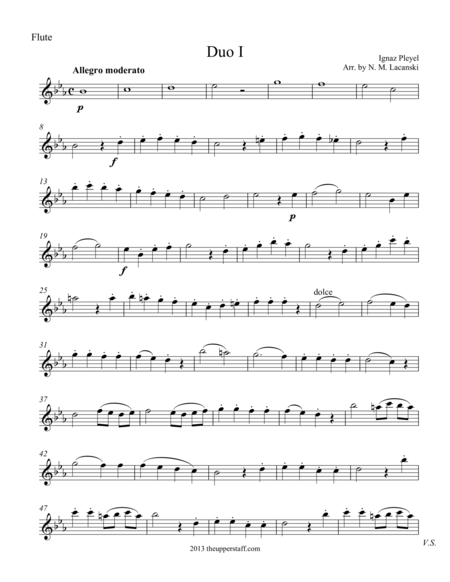 Duo 1 For Flute And Piano Sheet Music