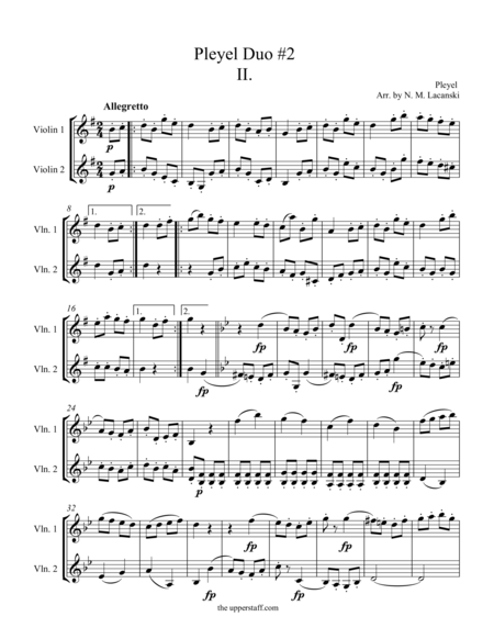 Duo 2 Movement 2 Sheet Music