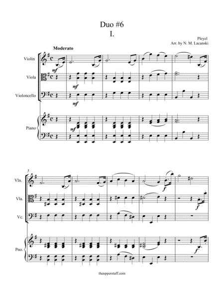 Free Sheet Music Duo 6 Movement 1