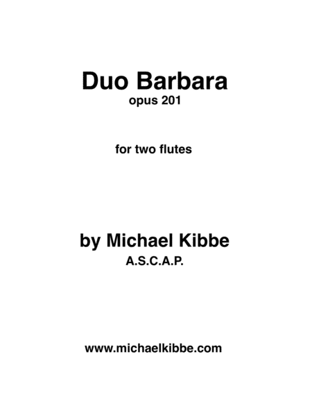 Duo Barbara Opus 201 Sheet Music