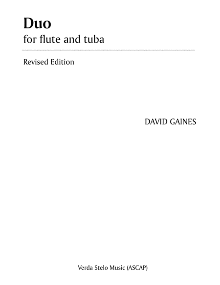 Free Sheet Music Duo For Flute And Tuba