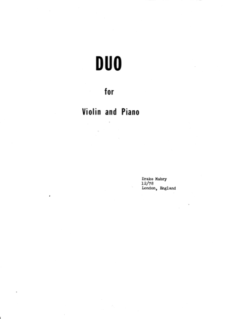 Free Sheet Music Duo For Violin And Piano