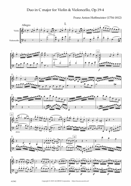 Free Sheet Music Duo In C Major For Violin Violoncello Op 19 4