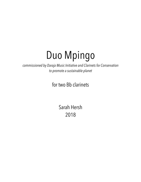 Free Sheet Music Duo Mpingo