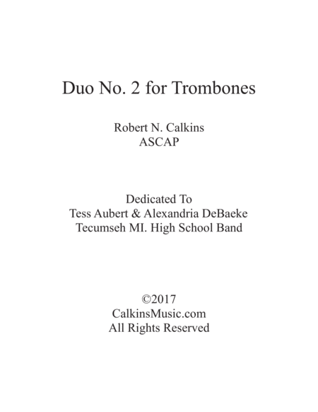 Free Sheet Music Duo No 2 For Trombones