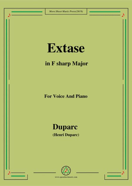 Duparc Extase In F Sharp Major For Violin And Piano Sheet Music