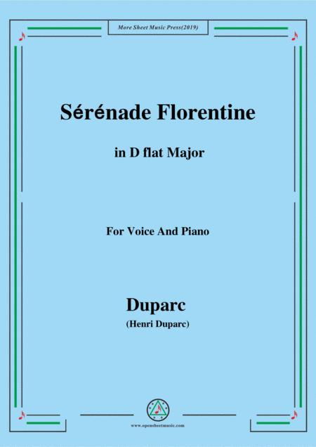 Free Sheet Music Duparc Srnade Florentine In D Flat Major For Violin And Piano