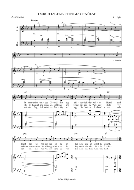 Durch Fadenscheiniges Gewlke Sheet Music