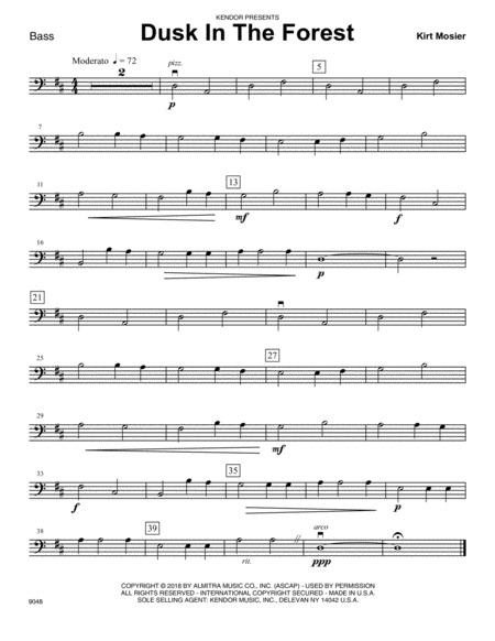 Free Sheet Music Dusk In The Forest Bass