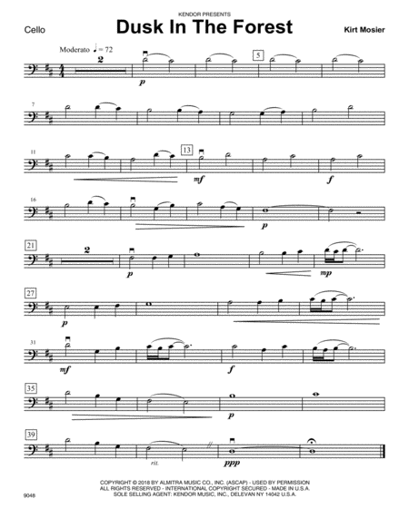 Free Sheet Music Dusk In The Forest Cello