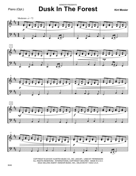 Free Sheet Music Dusk In The Forest Piano Accompaniment