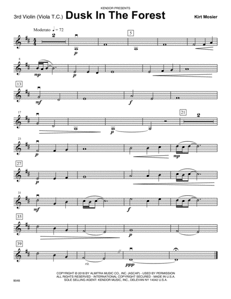 Free Sheet Music Dusk In The Forest Violin 3 Violat C