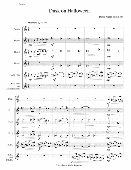 Dusk On Halloween For Piccolo And Flute Choir Sheet Music