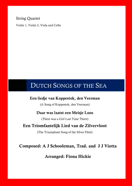 Dutch Songs Of The Sea Sheet Music