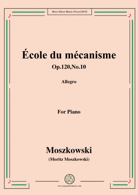 Duvernoy Cole Du Mcanisme Op 120 No 10 For Piano Sheet Music