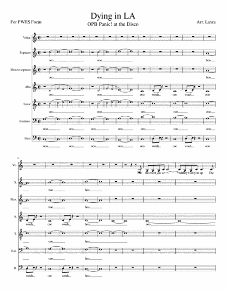 Dying In La Satb A Cappella Sheet Music