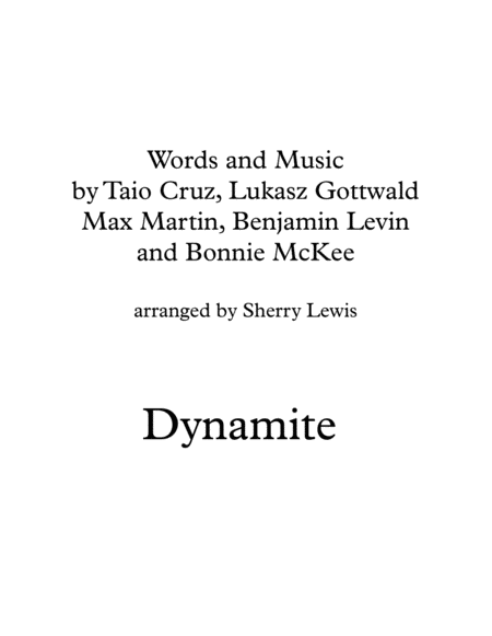 Dynamite String Quartet For String Quartet Sheet Music