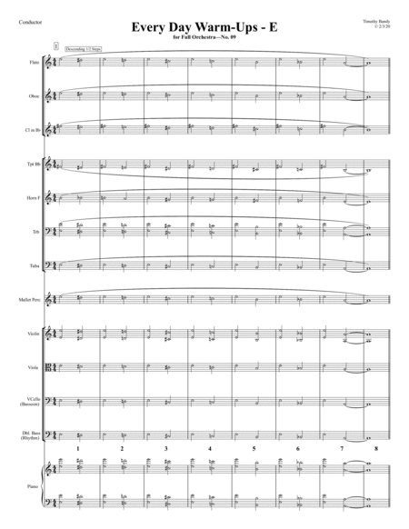 Free Sheet Music E Every Day Warm Ups For Full Orchestra