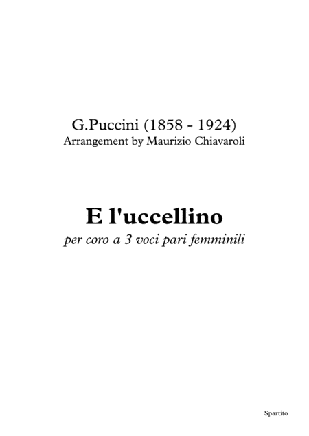 E L Uccellino Sheet Music