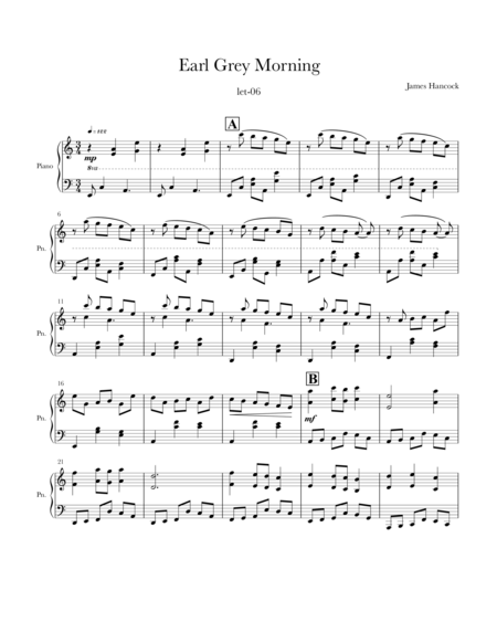 Free Sheet Music Earl Grey Morning