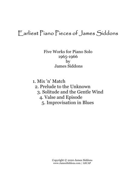 Earliest Piano Pieces Of James Siddons Sheet Music